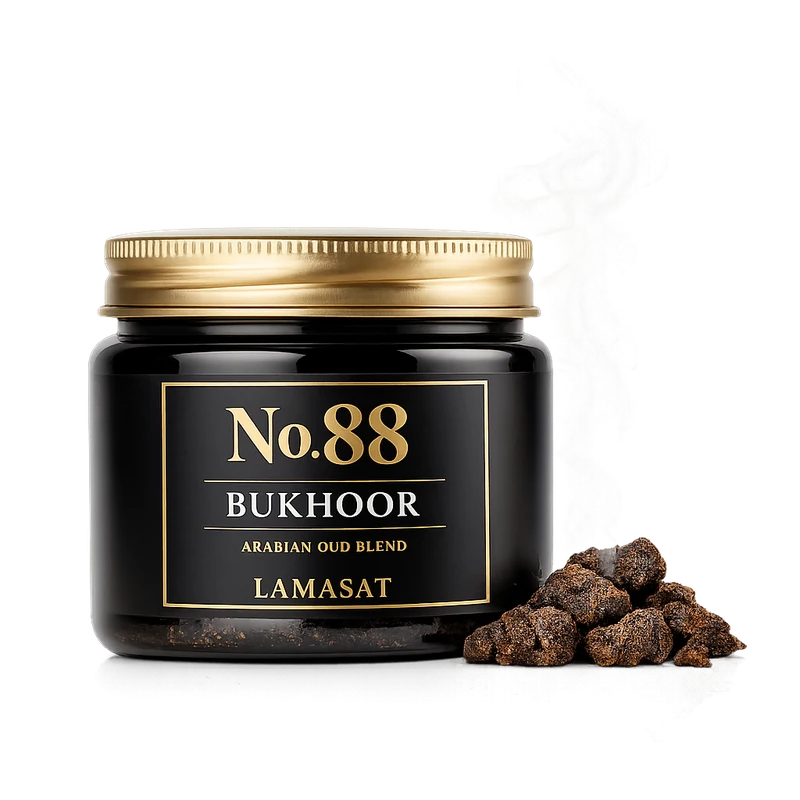 LAMASAT No.88 Bukhoor — Arabian oud blend bukhoor jar with smoke